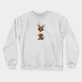 Baby Kangaroo Playing With Basketball Crewneck Sweatshirt